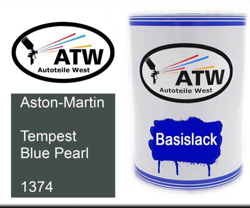 Aston-Martin, Tempest Blue Pearl, 1374: 500ml Lackdose, von ATW Autoteile West.